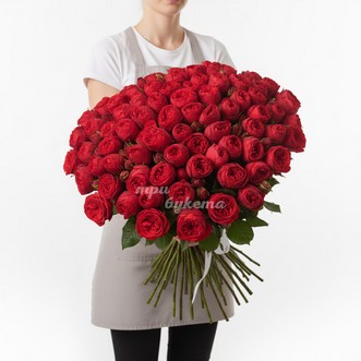 101 пионовидная роза 60 см