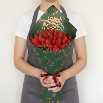 Букет на День Валентина из клубники